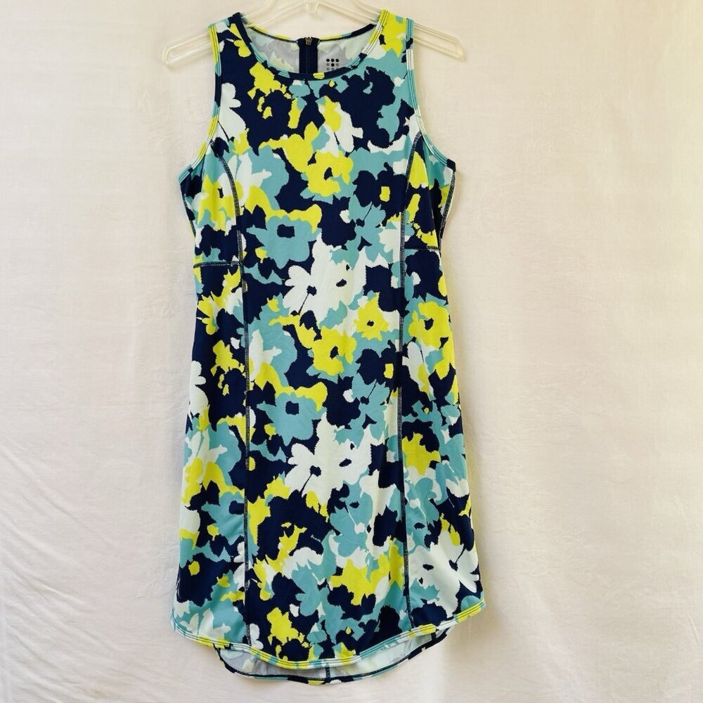 Title‎ Nine Dress Womens Small Blue Floral Summer Stretch Sleeveless Festival